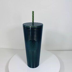 Starbucks Collectible Tumbler Venti Green Studded New Siren Logo 24oz Jewel Cold
